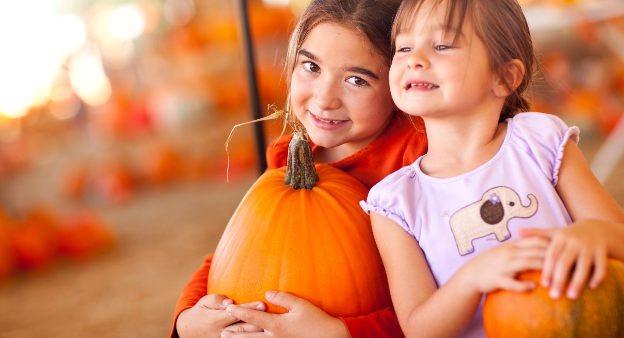 Kids and pumpkins