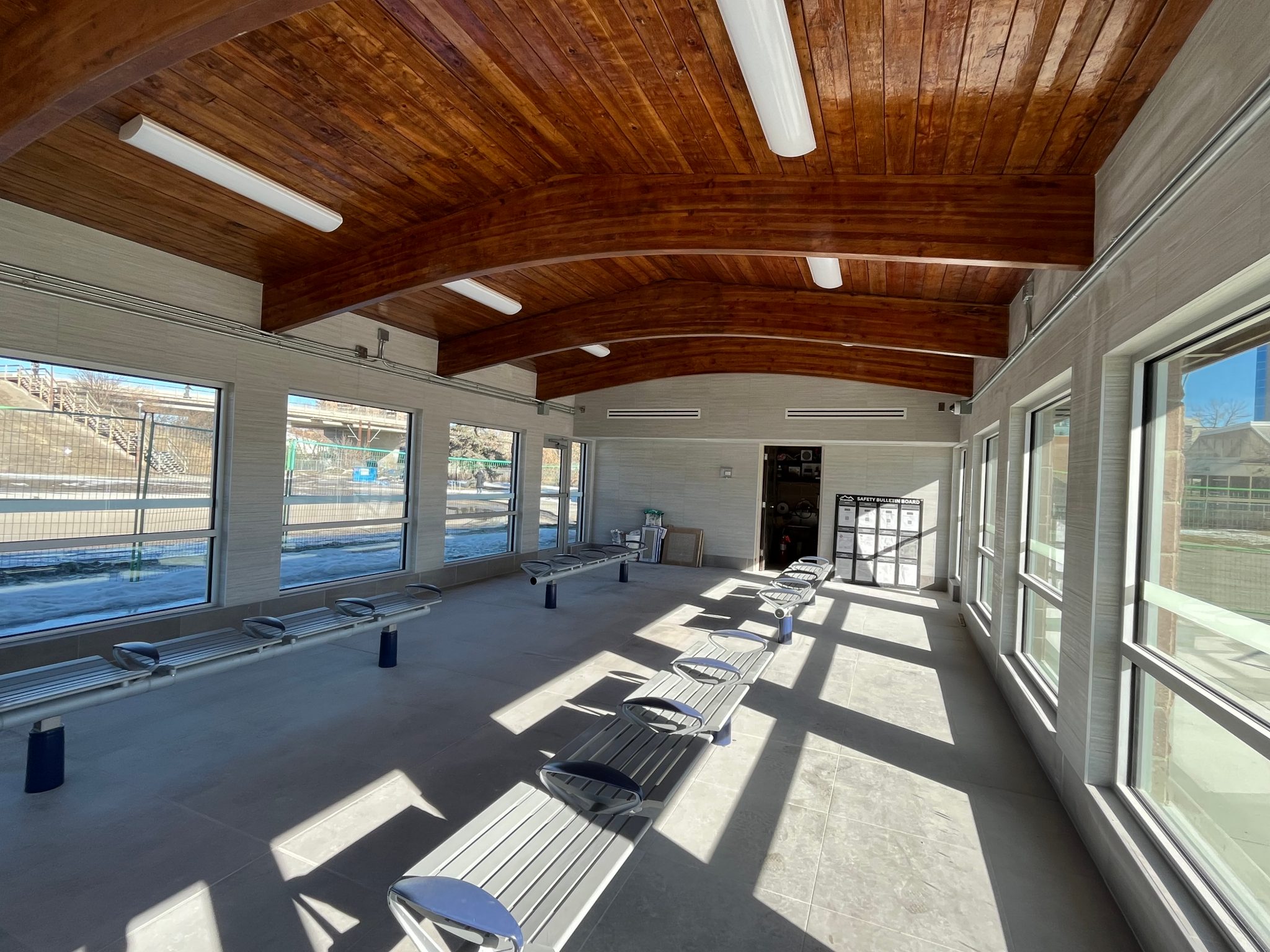 Southland Station bus shelter inside