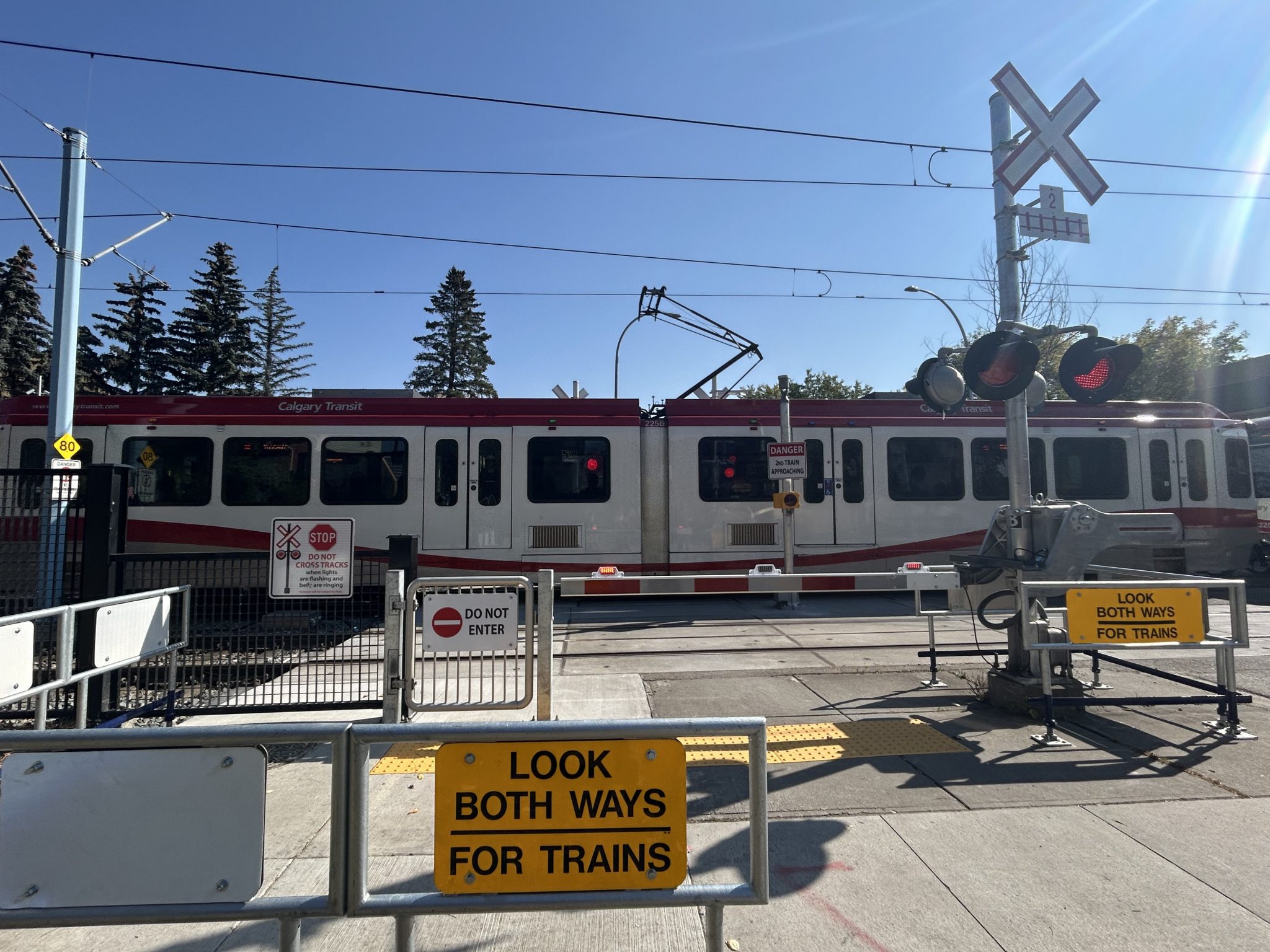 photo of new Sunnyside Station improvements as a train passes by